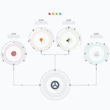 Infographics template four options with circle Stock-Illustration