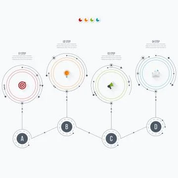 Infographics template four options with circle Stock Illustration