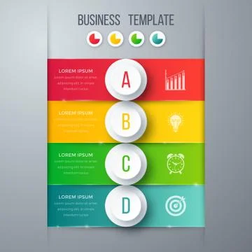 Infographics template four options with circle Stock Illustration