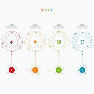 Infographics template four options with circle Stock Illustration