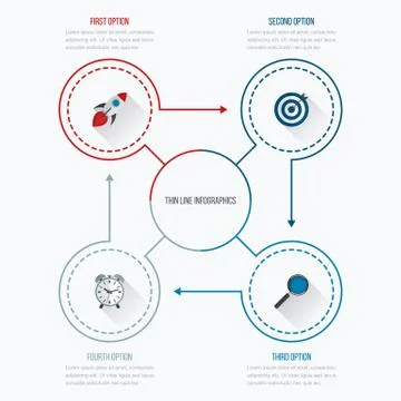 Infographics template four options with circle Stock Illustration