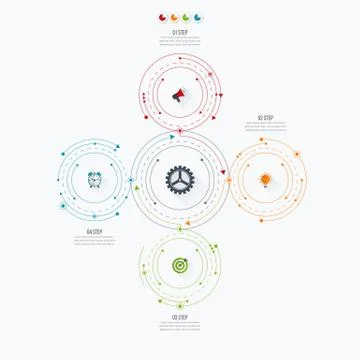 Infographics template four options with circle Stock Illustration