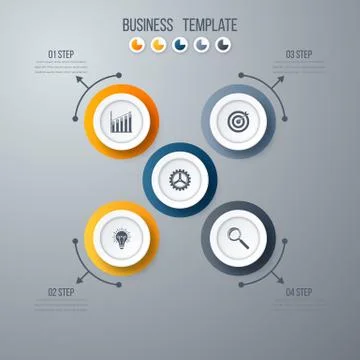 Infographics template four options with circle Stock Illustration
