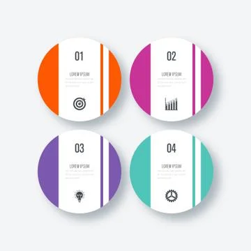 Infographics template four options with circle Stock Illustration