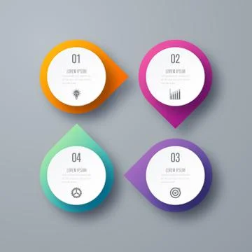 Infographics template four options with circle Stock Illustration