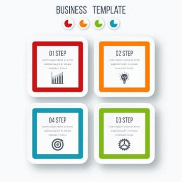 Infographics template four options with square Stock-Illustration