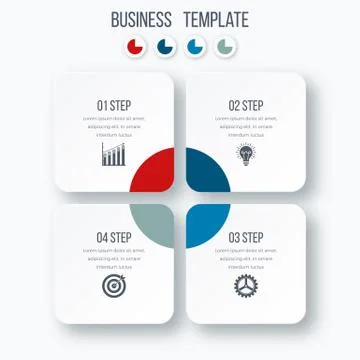 Infographics template four options with square Stock Illustration