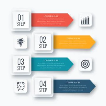 Infographics template four options with square Stock Illustration