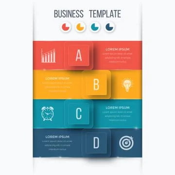 Infographics template four options with square Illustrazione stock
