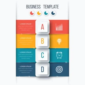 Infographics template four options with square Illustrazione stock