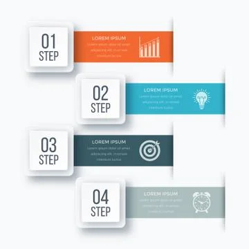 Infographics template four options with square Stock-Illustration