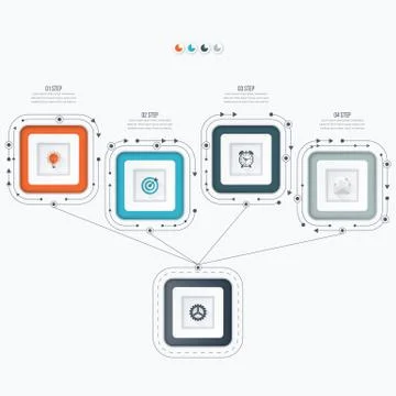 Infographics template four options with square Stock Illustration