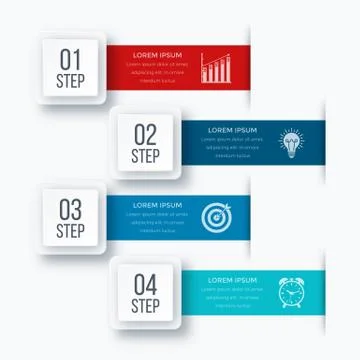 Infographics template four options with square Stock Illustration