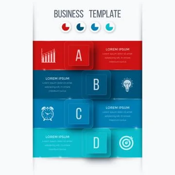 Infographics template four options with square Stock Illustration
