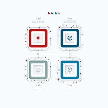 Infographics template four options with square Stock-Illustration