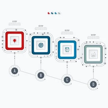 Infographics template four options with square Stock-Illustration