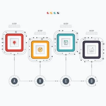 Infographics template four options with square Stock Illustration