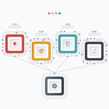 Infographics template four options with square Stock Illustration