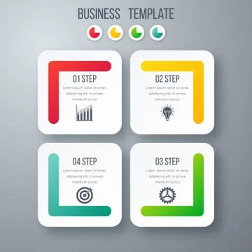 Infographics template four options with square Stock Illustration