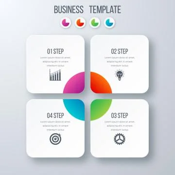 Infographics template four options with square Stock Illustration
