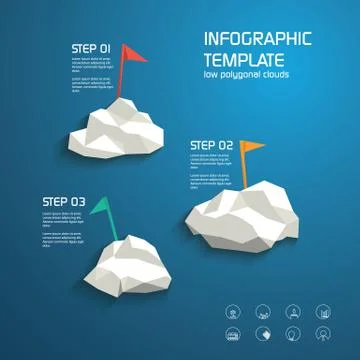 Infographics template layout menu options. Line icons for business presentation Stock Illustration