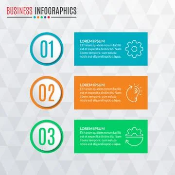 Infographics template with round buttons. 3 steps, parts, levels, options  Stock Illustration