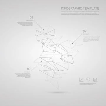 Infographics template vector illustration with abstract low poly graphic design Stock Illustration