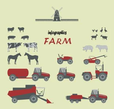 Infographics on a theme farm. Stock Illustration