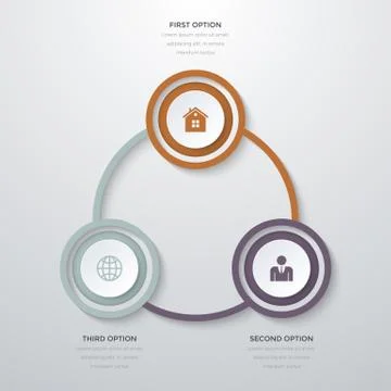 Infographics three options Illustrazione stock