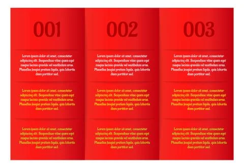 Infographics - three red vertical panels Stock Illustration