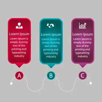 Infographics in three stages Illustrazione stock