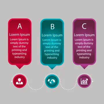 Infographics in three stages Stock Illustration