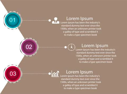Infographics on three steps Stock Illustration