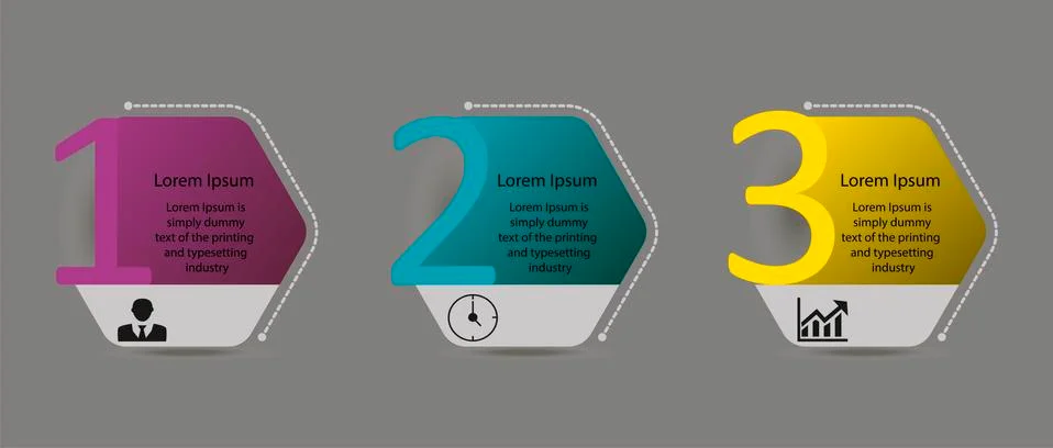 Infographics on three steps Stock Illustration