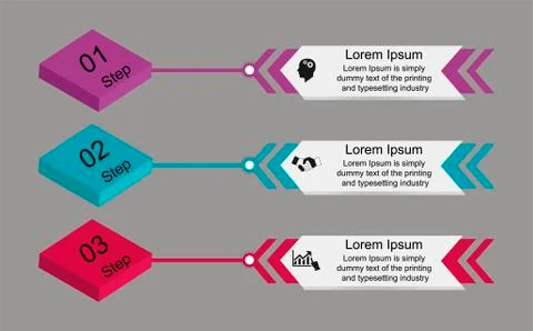 Infographics on three steps Stock Illustration