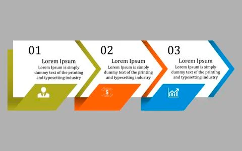 Infographics on three steps Stock Illustration