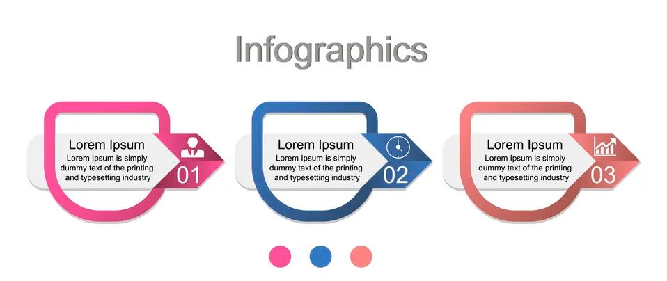 Infographics on three steps Stock Illustration
