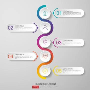 Infographics timeline design template vector with 3D paper label, integrated  Stock Illustration