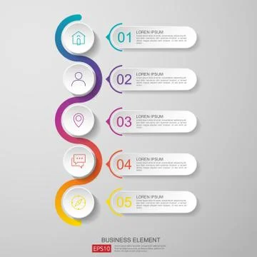 Infographics timeline design template vector with 3D paper label, integrated  Stock Illustration