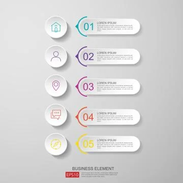 Infographics timeline design template vector with 3D paper label, integrated  Stock Illustration