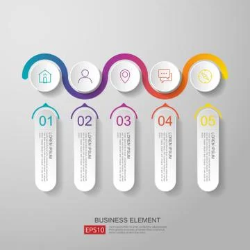 Infographics timeline design template vector with 3D paper label, integrated  Stock Illustration