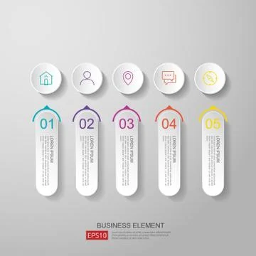 Infographics timeline design template vector with 3D paper label, integrated  Stock Illustration