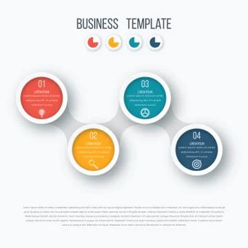 Infographics timeline template with circles Stock-Illustration