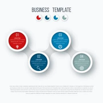 Infographics timeline template with circles Stock Illustration