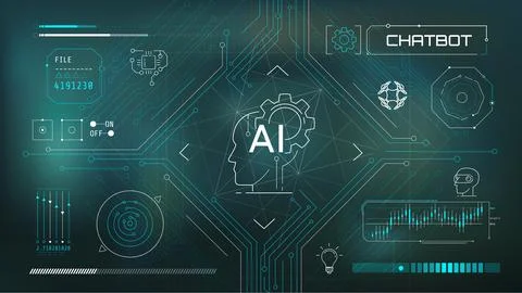 Infographics on the topic of future technologies. Stock Illustration