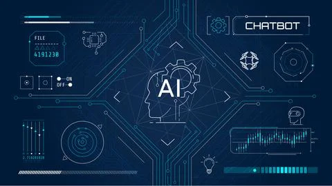 Infographics on the topic of future technologies. Illustrazione stock