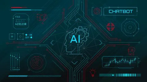 Infographics on the topic of future technologies. Stock Illustration