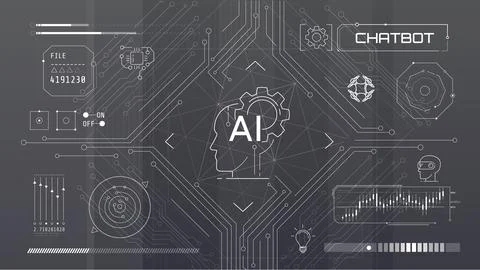 Infographics on the topic of future technologies. Stock Illustration