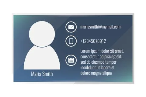 Infographics, vector blue and white card with contact information 스톡 일러스트