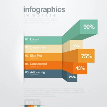 Infographics vector design template.  3d charts diagram graph. Stock Illustration